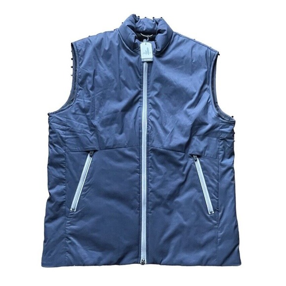 NWT Johhnie-O Fox Golf Full Zip Puffer Down Vest Navy Blue Medium Men $178